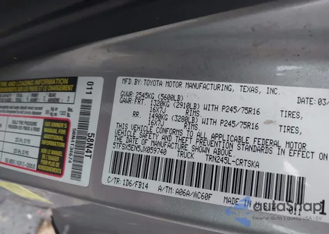 2018 Toyota Tacoma Sr z USA, uszkodzony, nr VIN 5TFSX5EN5JX059740